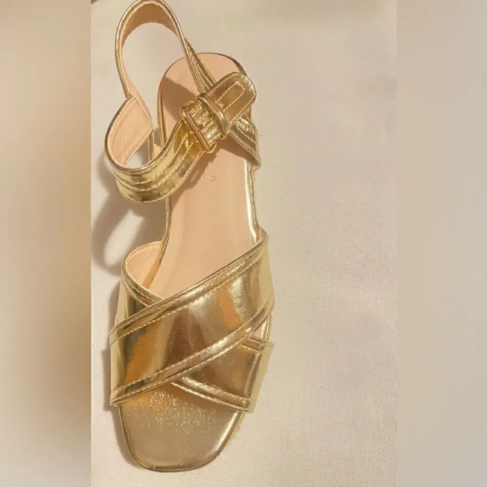 🛍️Nature Breeze Espadrilles Wedge Summer Fashion Sandals Gold Size:8 💥